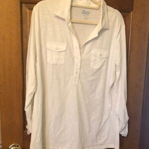 Bass White Button-Up Long Sleeve Shirt